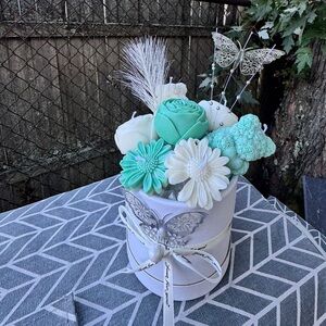 Elegant Floral Arrangement with Butterflies